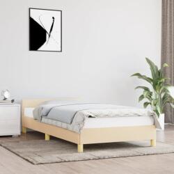 vidaXL krémszínű szövet ágykeret fejtámlával matrac nélkül 80 x 200 cm (347372)