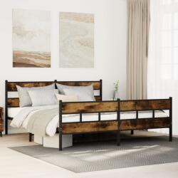vidaXL füstös tölgy színű fém ágykeret matrac nélkül 183 x 213 cm (3308467)