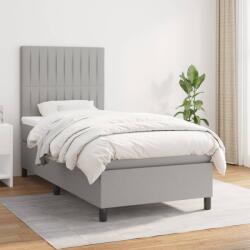 vidaXL világosszürke szövet rugós ágy matraccal 80 x 200 cm (3141889)