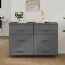 vidaXL HAMAR sötétszürke tömör fenyőfa tálalószekrény 113 x 40 x 80 cm (340450)