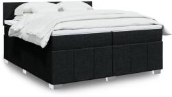vidaXL fekete szövet rugós ágy matraccal 200 x 200 cm (3287170)