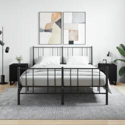 vidaXL 2 db fekete szerelt fa éjjeliszekrény 40 x 40 x 50 cm (827615)