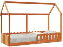 vidaXL viaszbarna tömör fenyőfa házikó gyerekágykeret 80 x 200 cm (850691)
