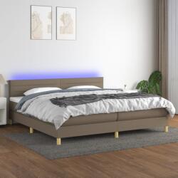 vidaXL tópszínű szövet rugós és LED-es ágy matraccal 200 x 200 cm (3133825)