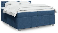 vidaXL kék szövet rugós ágy matraccal 200 x 200 cm (3287195)