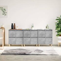 vidaXL 3 db betonszürke szerelt fa tálalószekrény 60 x 35 x 70 cm (3185771)