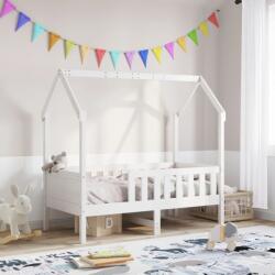 vidaXL fehér tömör fenyőfa házikó gyerekágykeret 70 x 140 cm (850714)