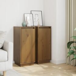 vidaXL 2 db mézbarna tömör fenyőfa tálalószekrény 31, 5 x 34 x 75 cm (813357)