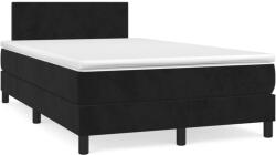 vidaXL fekete bársony rugós ágy matraccal 120x190 cm (3269827)