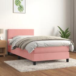 vidaXL rózsaszín bársony rugós ágy matraccal 100 x 200 cm (3141172)