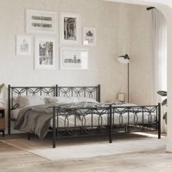 vidaXL fekete fém ágykeret fej- és lábtámlával 193 x 203 cm (376152)