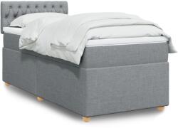 vidaXL világosszürke szövet rugós ágy matraccal 90x190 cm (3288842)