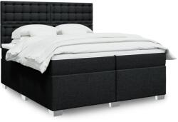 vidaXL fekete szövet rugós ágy matraccal 200 x 200 cm (3292911)