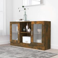 vidaXL füstös tölgy színű szerelt fa vitrinszekrény 120 x 30, 5 x 70 cm (815627)