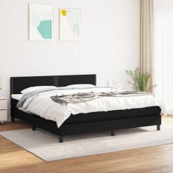 vidaXL fekete szövet rugós ágy matraccal 180 x 200 cm (3139995)