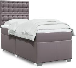 vidaXL szürke műbőr rugós ágy matraccal 100 x 200 cm (3290710)