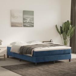 vidaXL sötétkék bársony rugós ágy matraccal 140x200 cm (3144337)