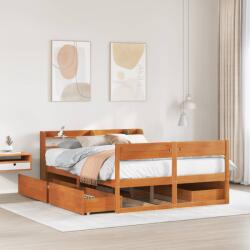 vidaXL viaszbarna tömör fenyőfa ágy matrac nélkül 140 x 190 cm (3307136)