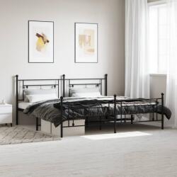 vidaXL fekete fém ágykeret fej- és lábtámlával 200 x 200 cm (374364) - vidaxl