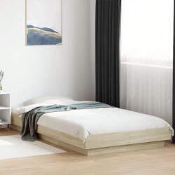 vidaXL sonoma tölgyszínű szerelt fa ágykeret LED-del 100 x 200 cm (3281114)