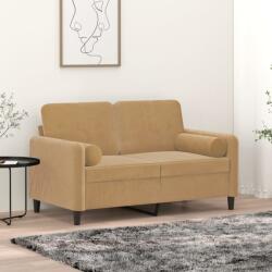 vidaXL 2 db barna bársony díszpárna Ø15x50 cm (349516) - vidaxl