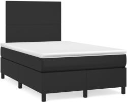 vidaXL fekete műbőr rugós és LED-es ágy matraccal 120x190 cm (3270281)