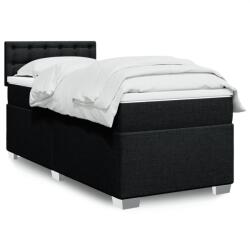 vidaXL fekete szövet rugós ágy matraccal 100 x 200 cm (3285815)