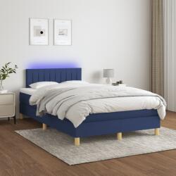 vidaXL kék szövet rugós és LED-es ágy matraccal 120 x 200 cm (3133867)