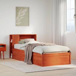 vidaXL viaszbarna tömör fenyőfa ágy matrac nélkül 90 x 190 cm (3323439)