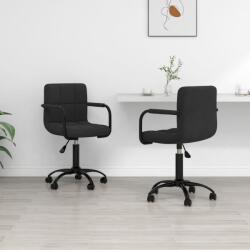 vidaXL 2 db fekete bársony forgó étkezőszék (334718)
