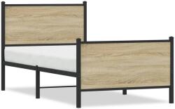 vidaXL sonoma tölgy színű fém ágykeret matrac nélkül 90 x 200 cm (4007727)