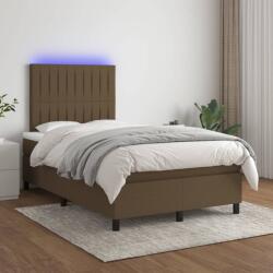 vidaXL barna szövet rugós és LED-es ágy matraccal 120 x 200 cm (3135024)