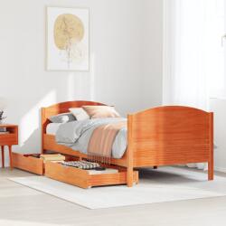 vidaXL viaszbarna tömör fenyőfa ágy matrac nélkül 90 x 190 cm (3301811)