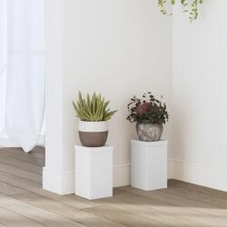 vidaXL 2 db fehér szerelt fa növénytartó állvány 10 x 10 x 18 cm (852879) - vidaxl