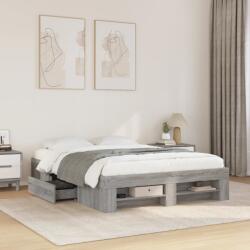 vidaXL sonoma tölgyszínű szerelt fa ágykeret 120 x 200 cm (3295483)