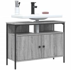 vidaXL szürke sonoma szerelt fa fürdőszobai mosdószekrény 80x30x60 cm (842444)