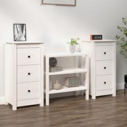vidaXL 2 db fehér tömör fenyőfa tálalószekrény 40 x 35 x 80 cm (813742)
