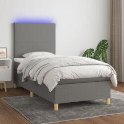 vidaXL sötétszürke szövet rugós és LED-es ágy matraccal 80 x 200 cm (3135230)