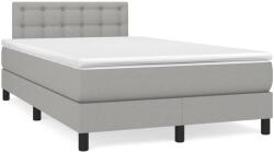 vidaXL világosszürke szövet rugós és LED-es ágy matraccal 120x190 cm (3270067)