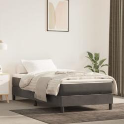 vidaXL sötétszürke bársony zsebrugós ágymatrac 80x220x20 cm (4016595) - vidaxl