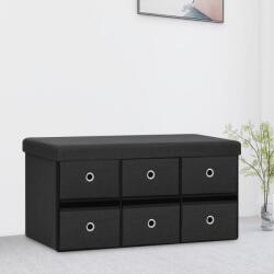 vidaXL fekete összecsukható művászon tárolópad 76 x 38 x 38 cm (338811) - vidaxl