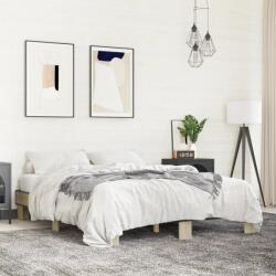 vidaXL sonoma tölgyszínű szerelt fa és fém ágykeret 150 x 200 cm (3280233)