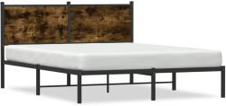 vidaXL füstös tölgy színű fém ágykeret matrac nélkül 140 x 200 cm (4007668)