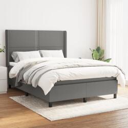 vidaXL sötétszürke szövet rugós ágy matraccal 140 x 190 cm (3131346)