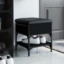 vidaXL fekete szerelt fa cipőtároló pad 42 x 42 x 45 cm (835182) - vidaxl