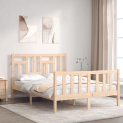 vidaXL tömör fa ágykeret fejtámlával Small Double (3193111) - vidaxl