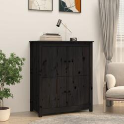vidaXL fekete tömör fenyőfa tálalószekrény 83 x 41, 5 x 100 cm (821511)