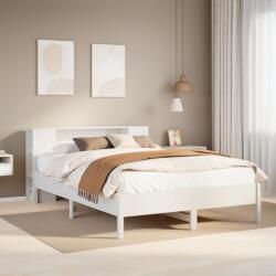 vidaXL fehér tömör fenyőfa könyvespolcos ágy matrac nélkül 140x190 cm (3322838)