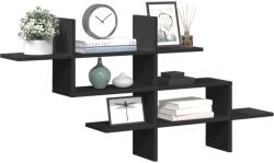 vidaXL fekete szerelt fa fali polc 124, 5 x 18 x 60, 5 cm (853264)