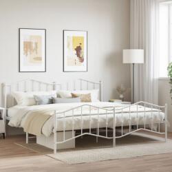 vidaXL fehér fém ágykeret fej- és lábtámlával 200 x 200 cm (373863)